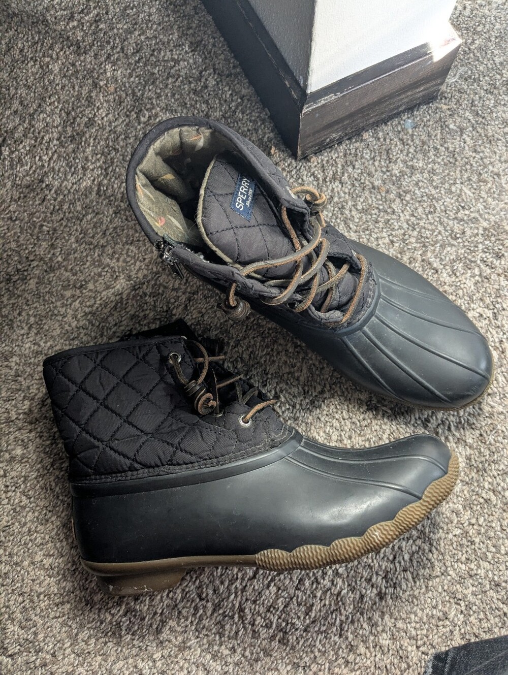 Sperry Duck Boots Size 8.5 Black
